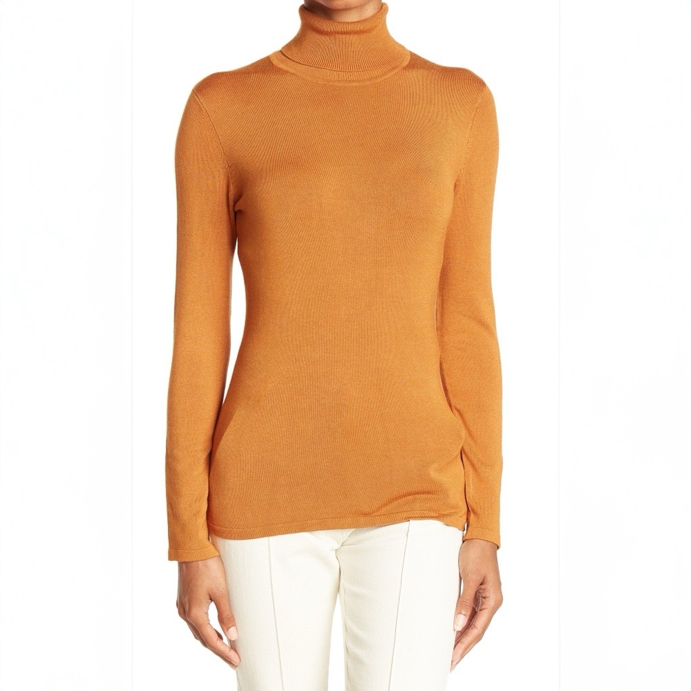 T Tahari Orange Turtleneck Sweater